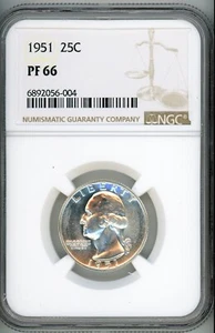 1951 Washington Quarter 25c NGC PF 66 - Picture 1 of 4