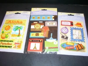 Scrapbooking embellishments #4 - aloha, palm tree, camera, plane, Eiffel - Picture 1 of 4