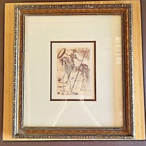 Salvador Dali - Don Quixote - Vintage Etching Plate Signed - Original Frame 1966