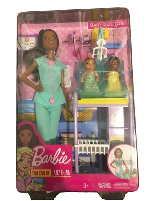 Barbie Careers Baby Doctor Nurse Doll Play set, Brunette New - Image 1 of 4
