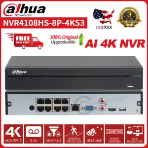 Dahua AI by Recorder 8CH 1U 8PoE 12MP Network Video Recorder NVR4108HS-8P-4KS3 - Picture 1 of 12