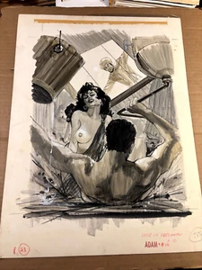 Raro Original Publicado Provocativa Ilustración Arte Dibujo Revista Adam - Imagen 1 de 6