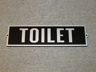 Винтажный ретро стиль черный с серыми буквами туалет двери знак 8 «x 2 1/4» - Изображение 1 из 3
