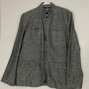 Kenneth Cole Jacket NWOT Linen Blend, Lined, Zip & Button, Gray Large 44 - Picture 1 of 13