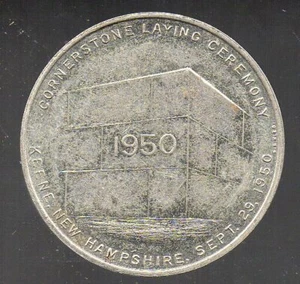 PEERLESS INSURANCE NATIONAL GRANGE 1950 Ground Laying Ceremony Token - Keene NH - Picture 1 of 2