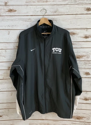 NIKE GOLF TCU Horned Frogs Men's Gray Dri-Fit Full Zip Jacket XL Cover