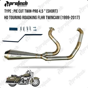 2-1 Exhaust Pipe Muffler Fits Harley Davidson Touring ROADKING FLHR Twincam - Picture 1 of 2