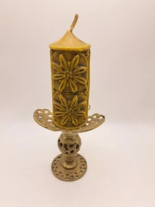 Candle with candle holder-relief candle with stand-candle H 11 cm - Picture 1 of 17