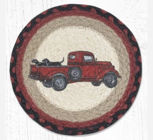 2 tovagliette/rivestimento/orologio rotonde in juta intrecciata.LABORATORIO/RITIRO ROSSO. Tappeti di terra.10" - Foto 1 di 1