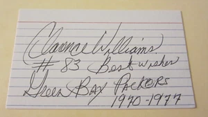 Tarjeta de índice de Clarence Williams (d. 2017) autografiada 3X5 de la NFL Football Packers - Imagen 1 de 2