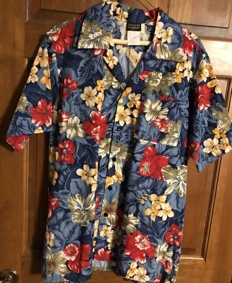 Camisa Edwards Casualwear Havaiana Aloha Manga Curta Botão para Cima Tamanho M - Imagem 1 de 4