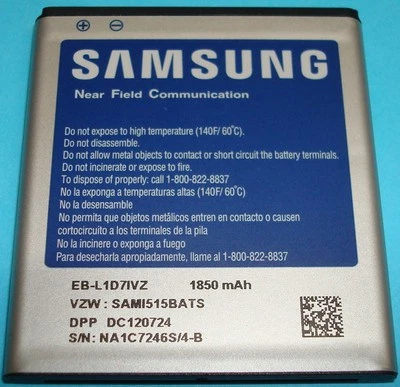 🔋Original OEM Samsung Buttry EB-L1D7IVZ Nexus i515 Galaxy S2 T989 Skyrocket i727 - Imagem 1 de 3