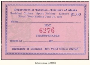 D2K Alaska Sport Fishing Stamp 1954-5 $1.00 - Picture 1 of 1