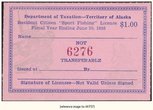 D2K Alaska Sport Fishing Stamp 1954-5 $1.00 - Image 1 of 1