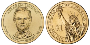 2010 D Abraham Lincoln Presidential One Dollar Coin From U.S. Mint Money Coins - Picture 1 of 3