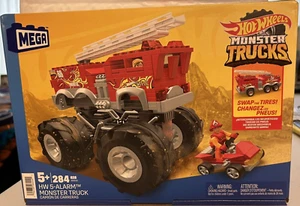 Mega Hot Wheels 5 Alarm Monster Truck Toy Car Building Set 284 pieces HHD19 NEW - Picture 1 of 7