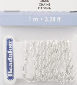 Cadena, 3,28 pies Beadalon enchapado en plata muy fino giro a granel con eslabones de 1,6 mm - Imagen 1 de 1