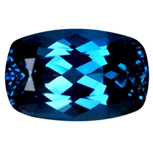 16.96 ct Awe-inspiring Cushion (17 x 11 mm) Heated Brazil London Blue Topaz - Picture 1 of 2