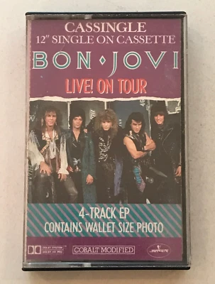 Bon Jovi 1987 Cassingle 12" Single On Cassette ( Live On Tour ) - Image 1 of 4