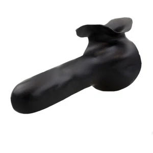 LatexDreamwear 100% Latex Penishülle / Sleeve glatt runder Hodensack schwarz - Bild 1 von 5