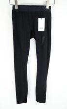 GYMSHARK Focus S Women Sport Trousers Solid Black Stretch Printed Logo Leggings