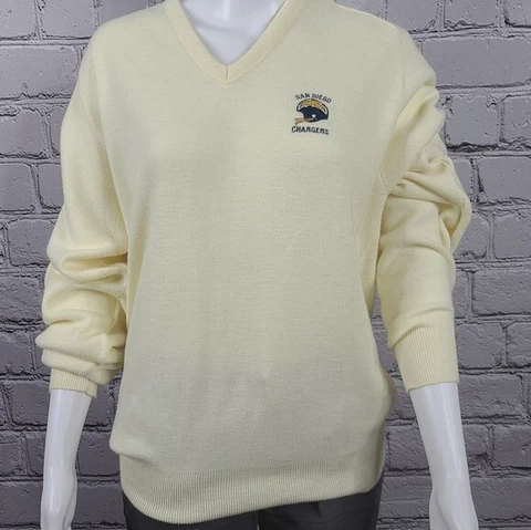Vintage Logo7 San Diego Charger V Neck Sweater XL Cover
