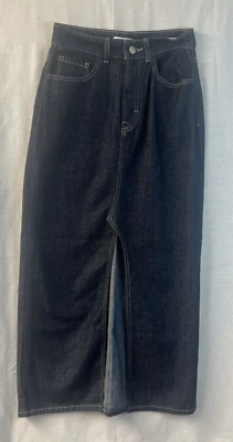 Maxi Falda Denim Talla 5 Forever 21 Botón Cremallera Cintura Abertura Frontal  Foto 1 de 4