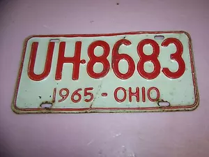 Ohio License Plate - Year 1965 - Tag #UH 8683 - Picture 1 of 1
