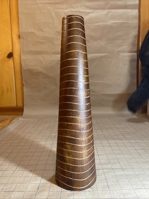 Настольная ваза для цветов или украшения ручной гравировки оранжевое дерево домашний декор полка - Изображение 1 из 4