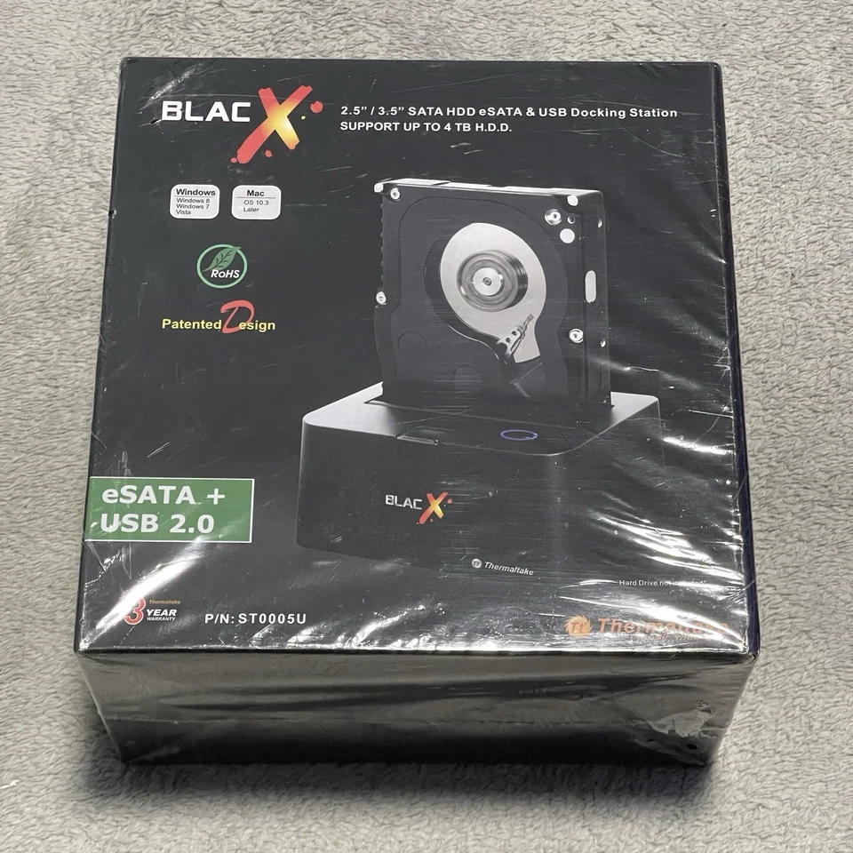 Thermaltake BlacX 2.5" / 3.5" SATA HDD eSATA & USB Docking Station ST0005U - Image 1 of 4