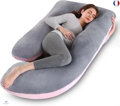 Avmvnvc Coussin de Grossesse - Oreiller de Grossesse en Forme de J pour Femme - Photo 1/4