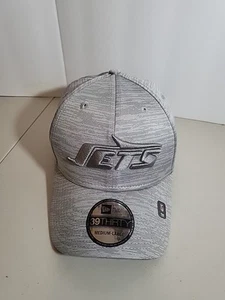 New Era 39THIRTY New York Jets Heather All Gray Grey Flex Fitted M/L Stretch Hat - Picture 1 of 5