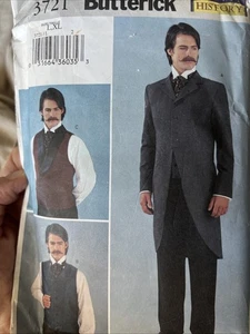 UNCUT Butterick 3721 Size L-XL Making History Victorian Cutaway Jacket & Vest - Picture 1 of 3