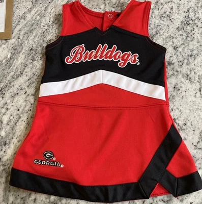 Georgia Bulldogs Toddler Girls Size 12M Cheerleader Top Red Sleeveless Shirt - Image 1 of 3