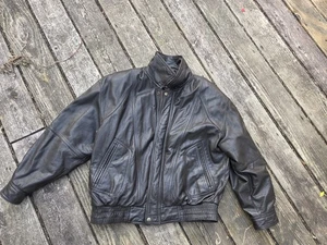 Vintage Reed Sportswear Leather Bomber Jacket Large lined Size 42 - Picture 1 of 12
