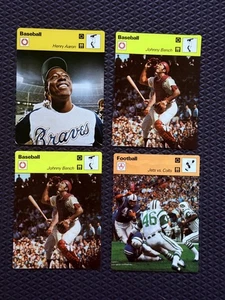1977 Sportscaster Johnny Bench (2) (Italien) Hank Aaron (Japan) Jets vs Colts - 4 Karten - Bild 1 von 9