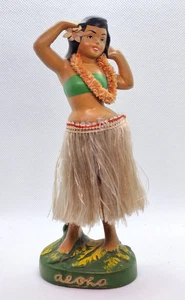 VINTAGE 7" Hula tanzendes Mädchen nickender Wackelkopf Rock & Lei HAWAII ALOHA Japan - Bild 1 von 10