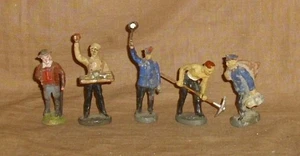 5 Eisenbahnfiguren-Masse-Spur 0-überw. Elastolin-ca. 5,5cm-4-Zustand 2-3 - Picture 1 of 5