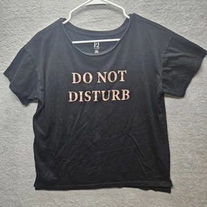 PJ Place Damen Gr. M (Do Not Disturb) Print Tshirt Kurzarm Rundhals schwarz - Bild 1 von 8