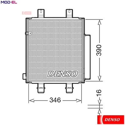 CONDENSER AIR CONDITIONING DCN35004 FOR DAIHATSU 1KR-FE 1.0L 3cyl CHARADE VII - Image 1 of 4