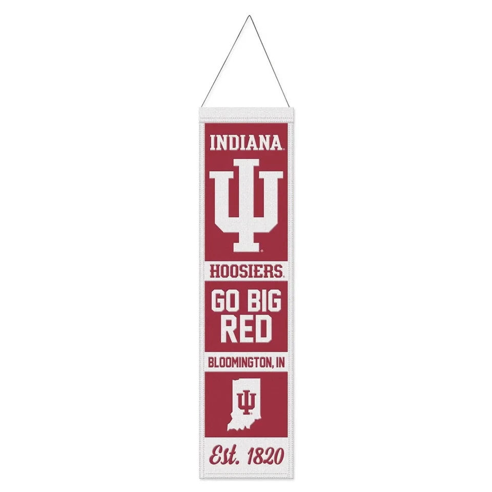 Indiana Hoosiers NCAA Heritage横幅刺绣羊毛8英寸X32 — 第 1/1 张图片
