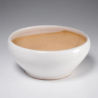 Vaso de flores vintage branco vitrificado cerâmica tigela de frutas íris maçã 9,25" diâmetro - Imagem 1 de 4