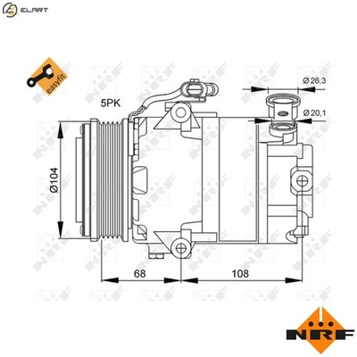 COMPRESSOR AIR CONDITIONING 32082 FOR VAUXHALL ZAFIRA/Mk TIGRA/TwinTop CORSA - Image 1 of 4