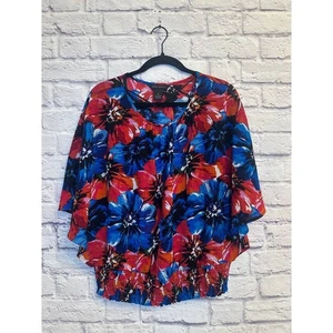 Top para mujer Investments floral con cuello en V dobladillo ajustado talla mediana - Imagen 1 de 5