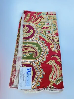 1 pieces- Scalamandre fabrics-  PAGOLA PAISLEY -23" by 27"  - Color Red - Image 1 of 3