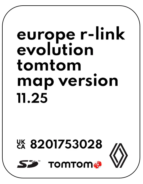 RENAULT R-Link v11.25 Sat Nav SD Card Map 2024 – 2025 UK-Europe - Image 1 of 1
