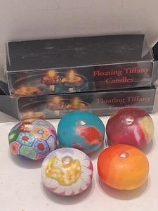 Floating Tiffany Candles 5 of 6 In Box 2" Across Handcrafted in USA Open Box - Picture 1 of 5