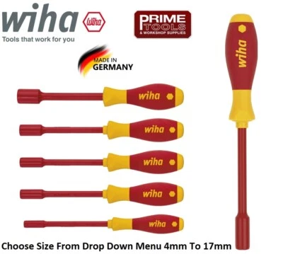 Wiha SoftFinish VDE Insulated Nut Spinner Hex Drive Screwdriver Choose 4-17mm - Image 1 of 2