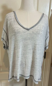 Free People All Mine Popover Tee grau Gr. Small leicht Oversized Damen - Bild 1 von 7