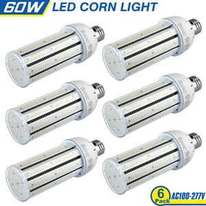 6PCS 60W LED Corn Light Bulb E39 Mogul Base, Warehouse Lamps Replace 250W MH/HPS - Picture 1 of 11